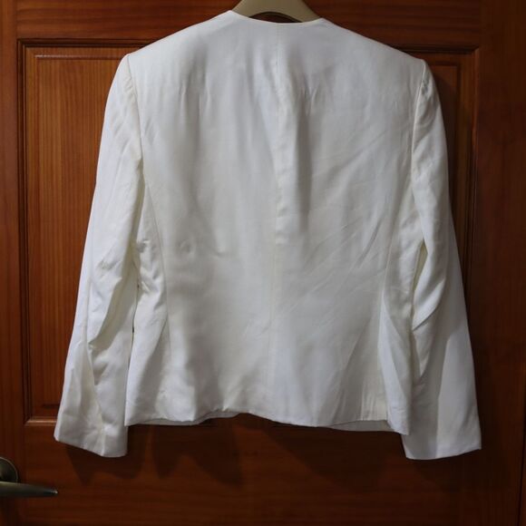 Talbots Vintage Union Label White 3 Button Blazer Jacket Gold Buttons 8 - Picture 4 of 12